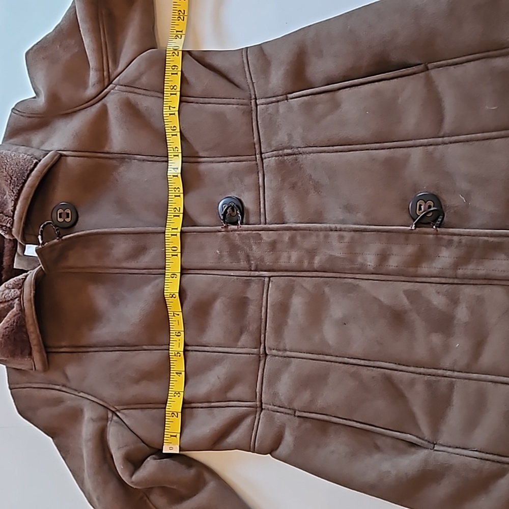 Croft & Barrow, brown, winter coat with faux fur interior and collar. Size S - Picture 7 of 10